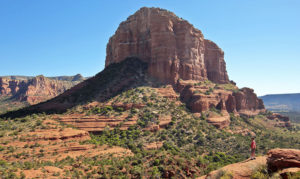 Sedona hikes with Red Rock Treks - view of hiker at Capital Butte